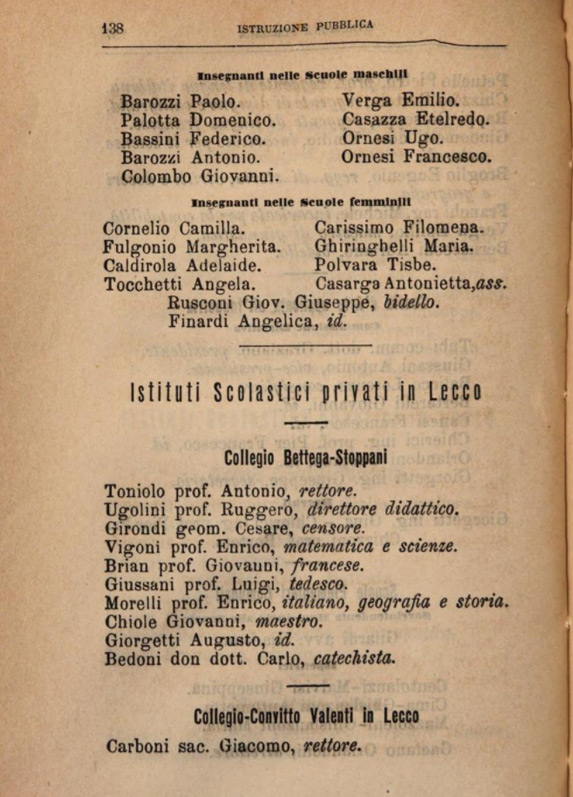 1893 Manual de la Provincia de Como - Instituciones