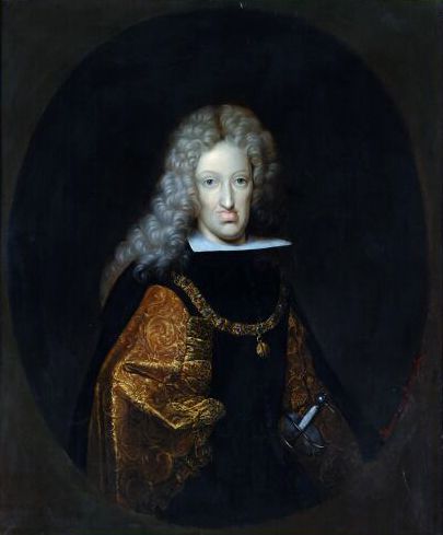 Retrato de Carlos II de Habsburgo por W Humer.