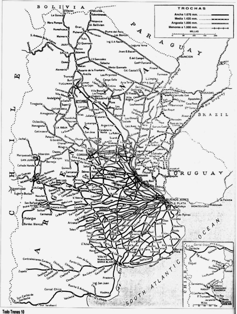 Mapa del Ferrocarril General Belgrano